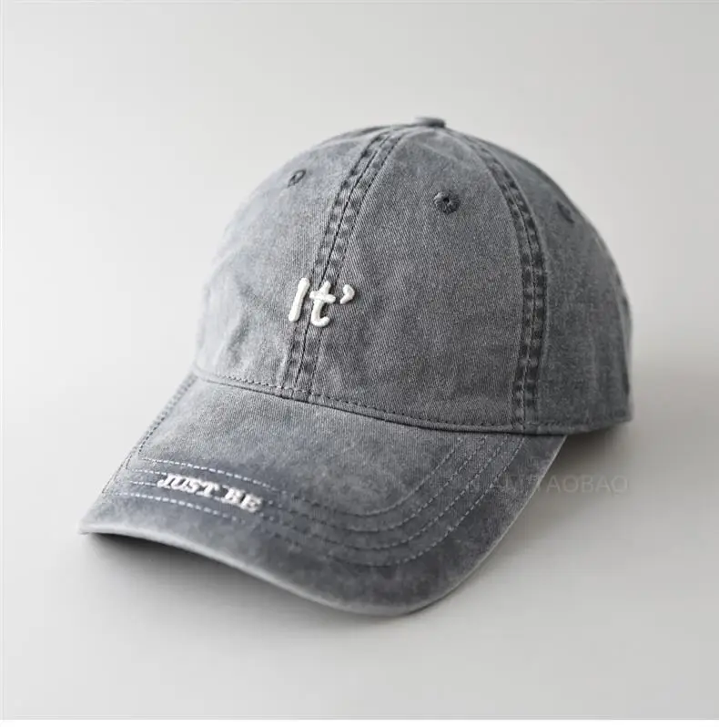 Men's Beige Embroidered Baseball Cap with Letter Design — feature 4