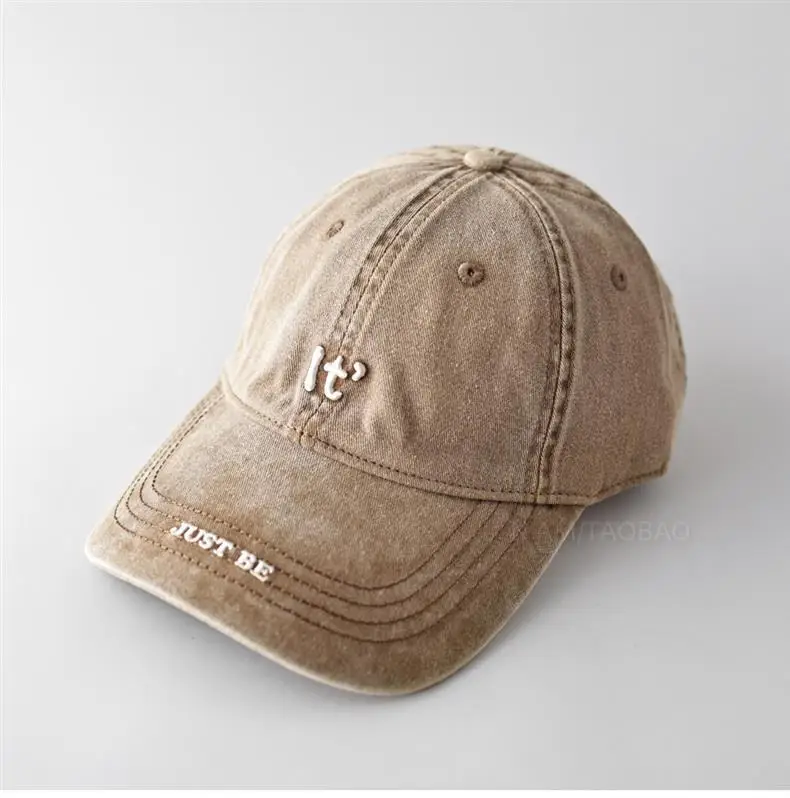 Men's Beige Embroidered Baseball Cap with Letter Design — feature 8