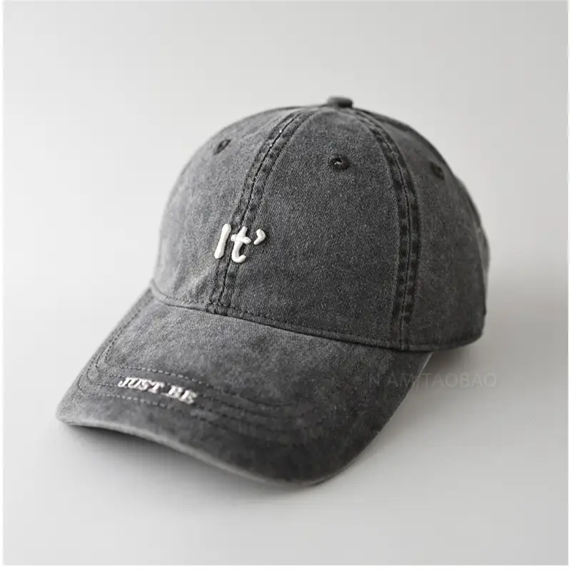 Men's Beige Embroidered Baseball Cap with Letter Design - Image 3