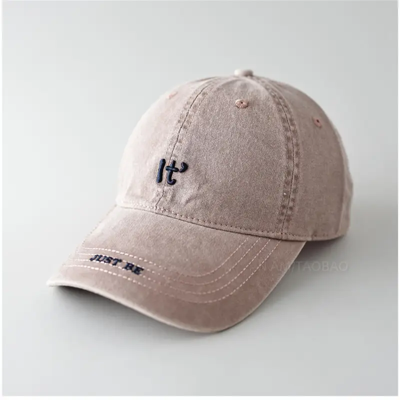 Men's Beige Embroidered Baseball Cap with Letter Design - Image 5