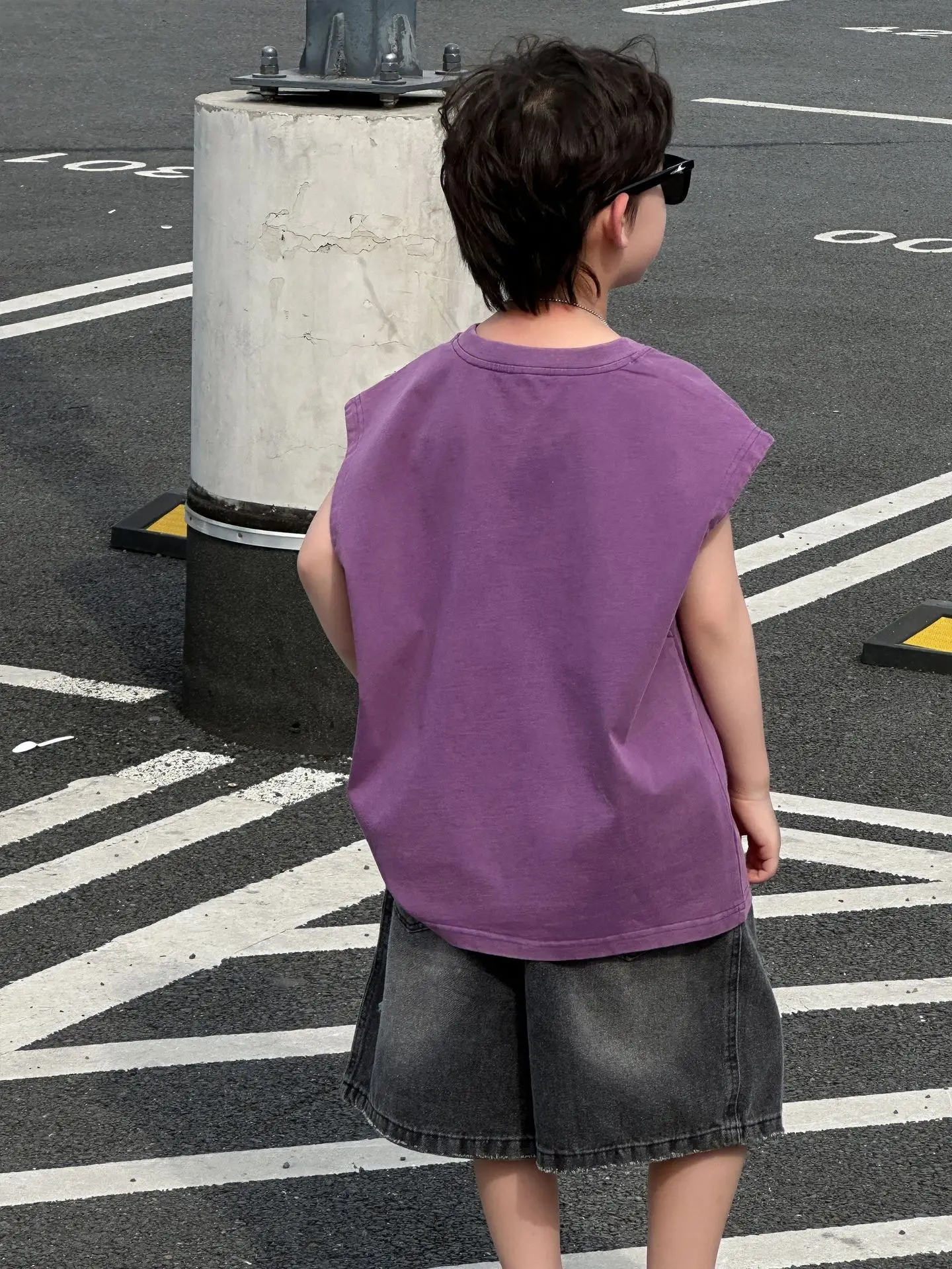 Children's Purple Sleeveless T-Shirt 2025 Summer - Image 6