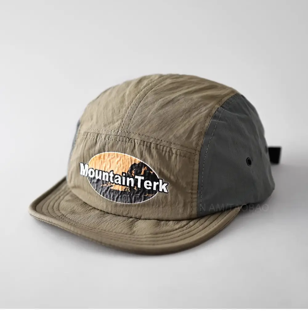 Unisex Mountain Trek Baseball Cap Beige Black - Image 5