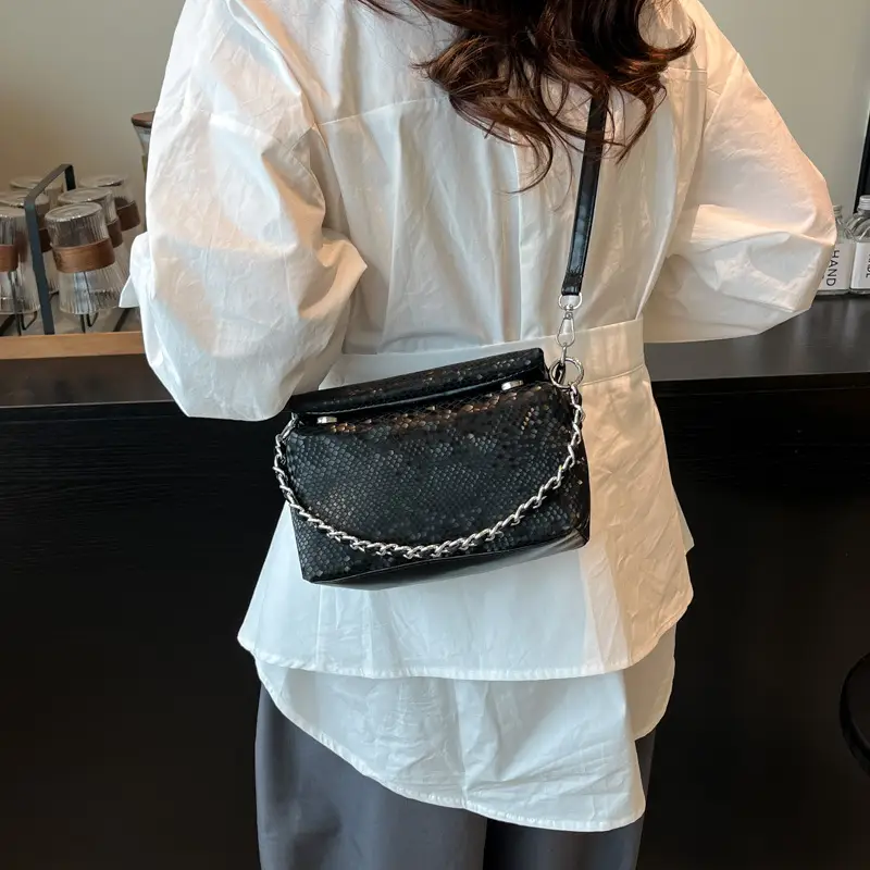 White Pearl-Strap Crossbody Bag for Women - Image 13