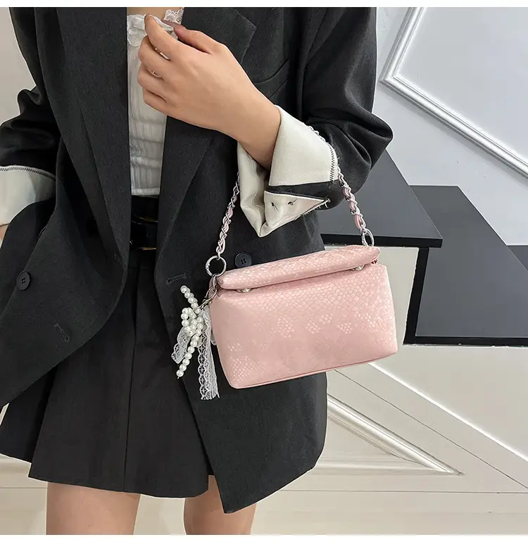 White Pearl-Strap Crossbody Bag for Women — feature 10