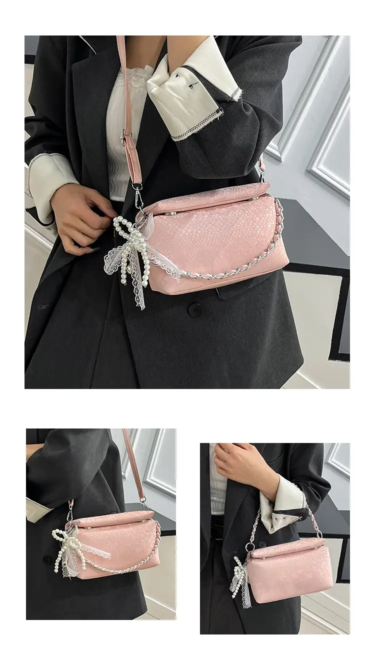 White Pearl-Strap Crossbody Bag for Women — feature 23