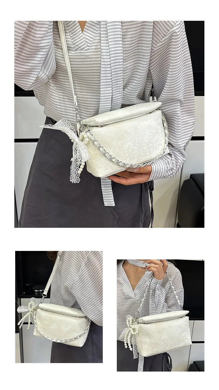 White Pearl-Strap Crossbody Bag for Women — feature 24