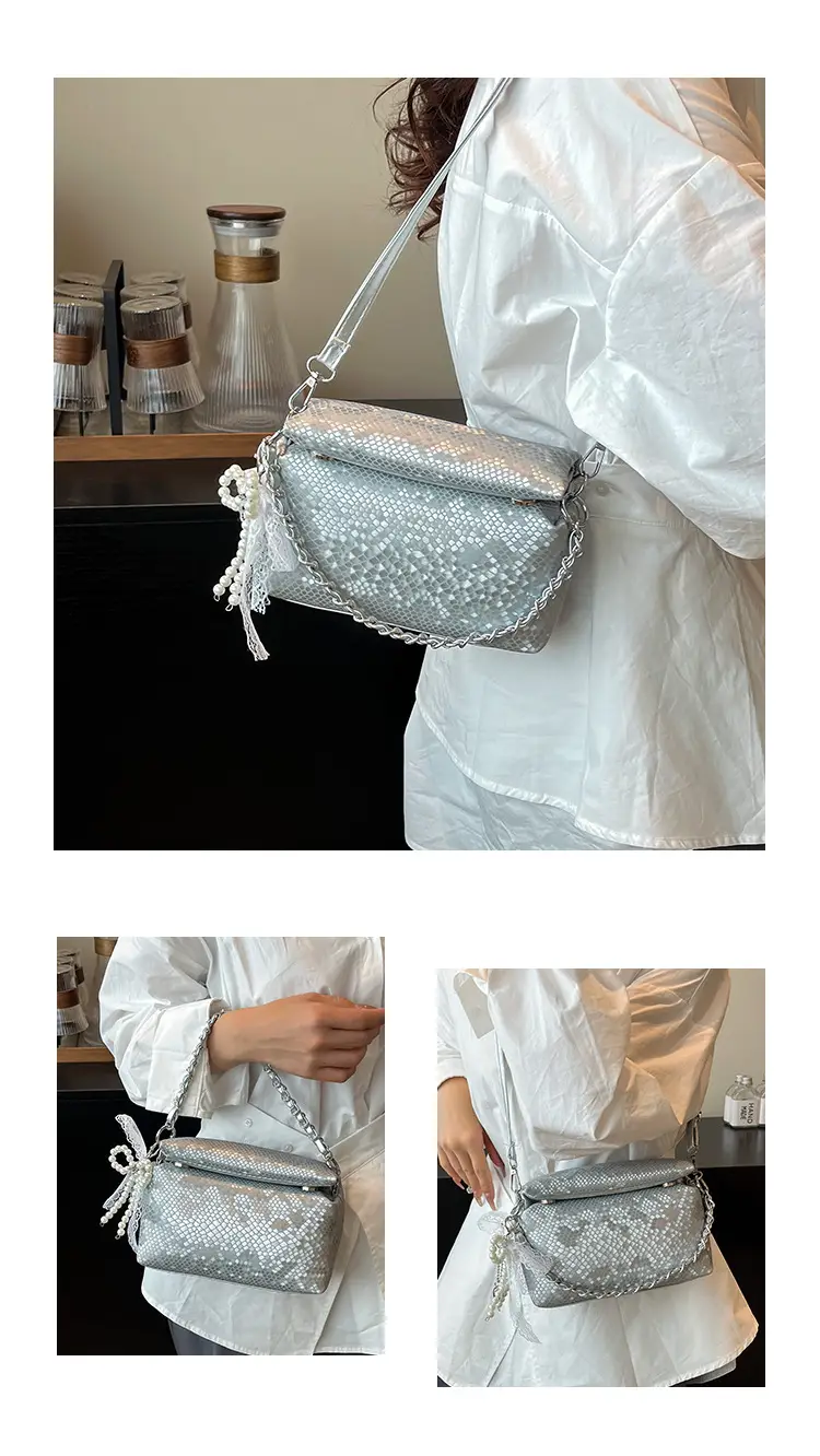 White Pearl-Strap Crossbody Bag for Women — feature 26