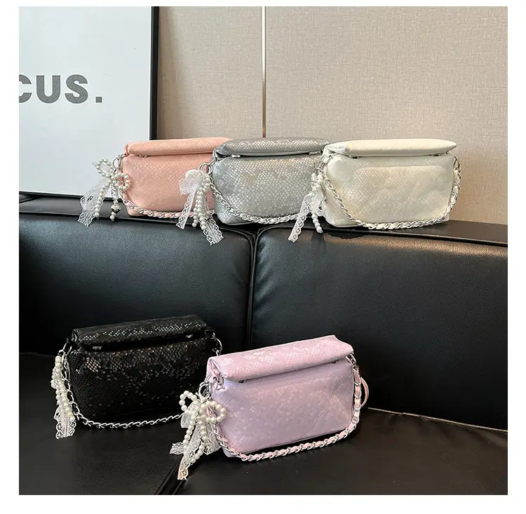 White Pearl-Strap Crossbody Bag for Women — feature 3