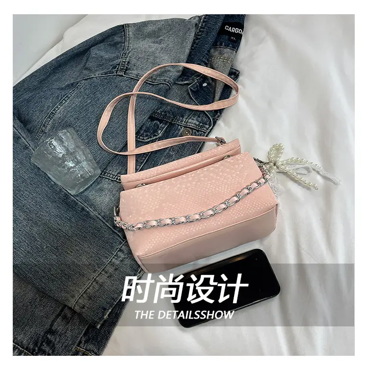 White Pearl-Strap Crossbody Bag for Women — feature 5