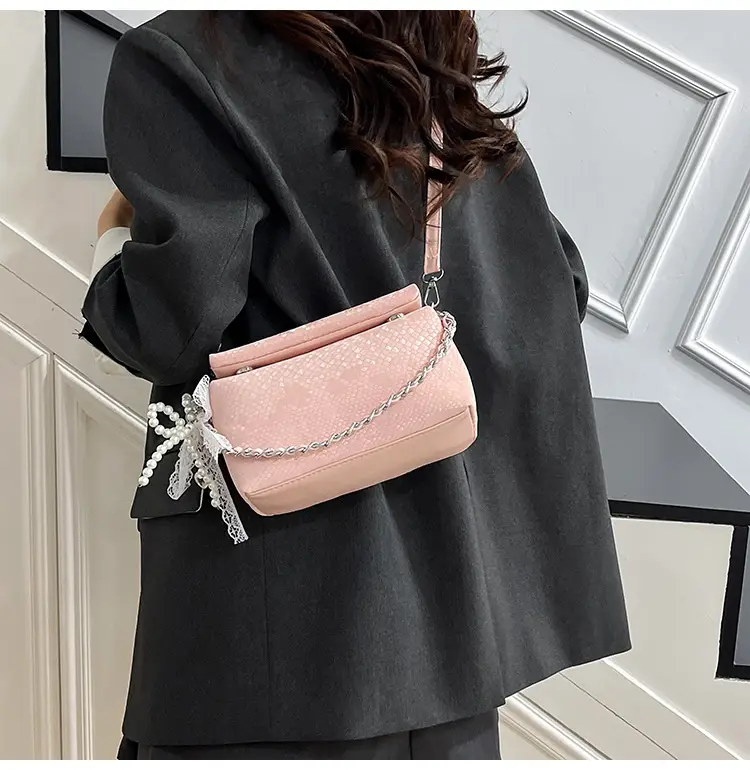 White Pearl-Strap Crossbody Bag for Women — feature 8