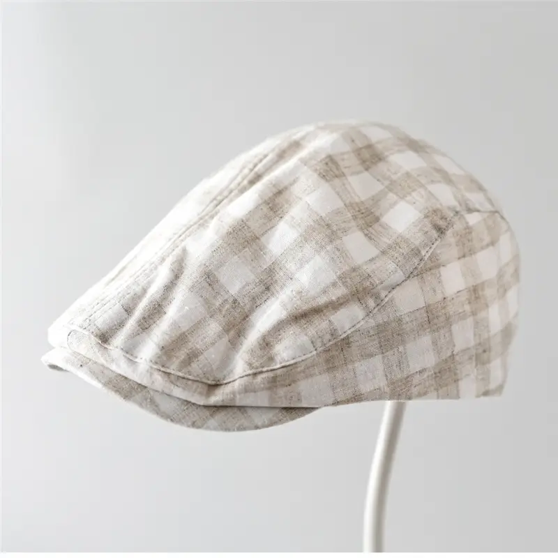 Japanese Plaid Cap for Men Women Casual Outdoor Wear - Image 5