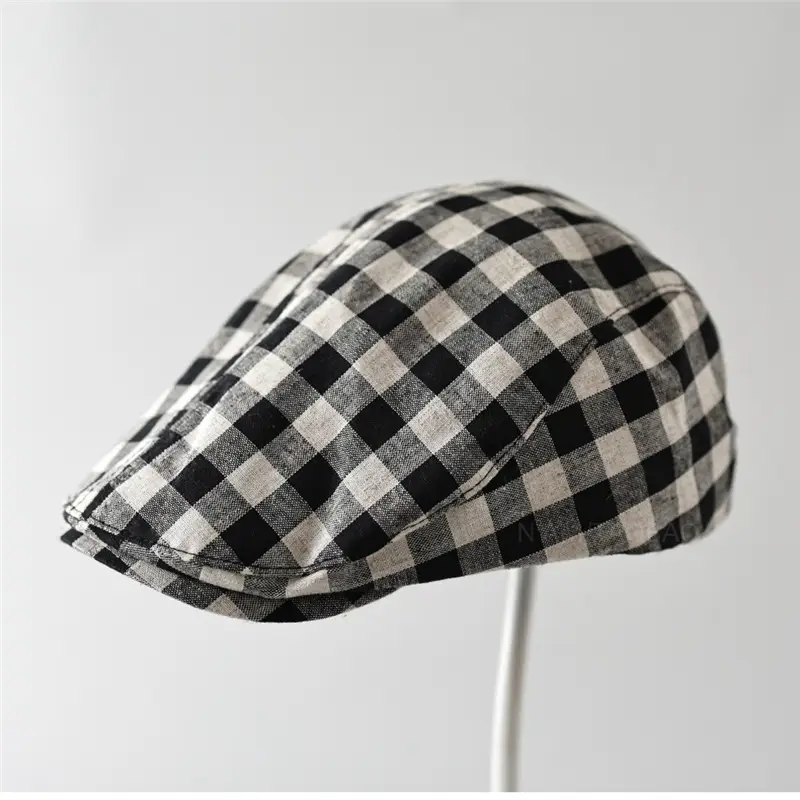 Japanese Plaid Cap for Men Women Casual Outdoor Wear - Image 6