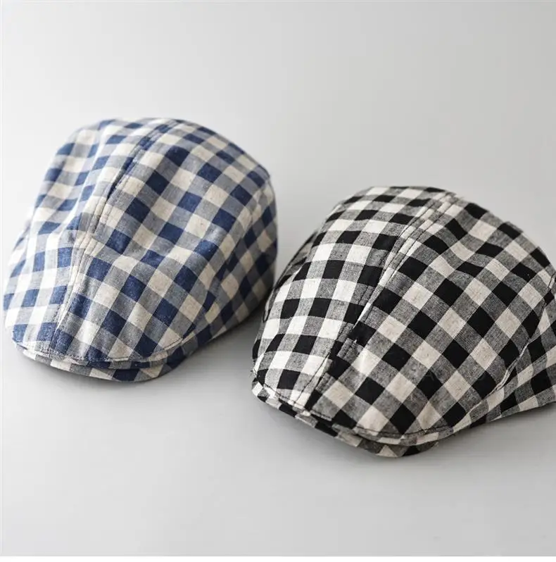 Japanese Plaid Cap for Men Women Casual Outdoor Wear — feature 10