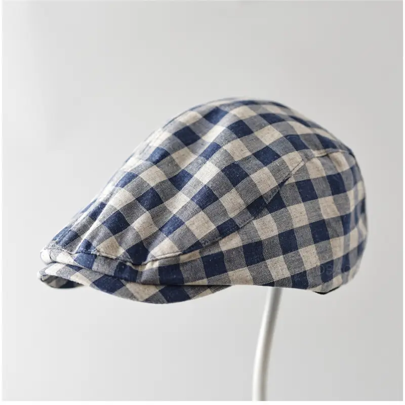 Japanese Plaid Cap for Men Women Casual Outdoor Wear - Image 2