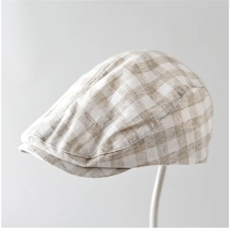 Japanese Plaid Cap for Men Women Casual Outdoor Wear - Image 3