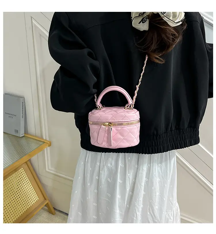 Orange Diamond Mini Chain Shoulder Bag for Women — feature 1