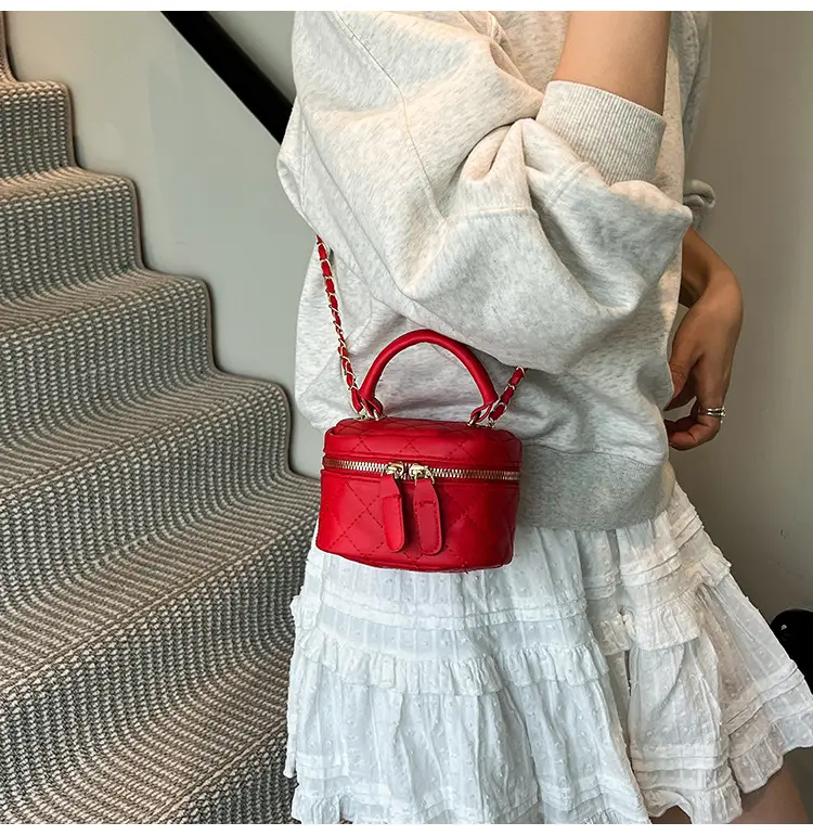Orange Diamond Mini Chain Shoulder Bag for Women — feature 19