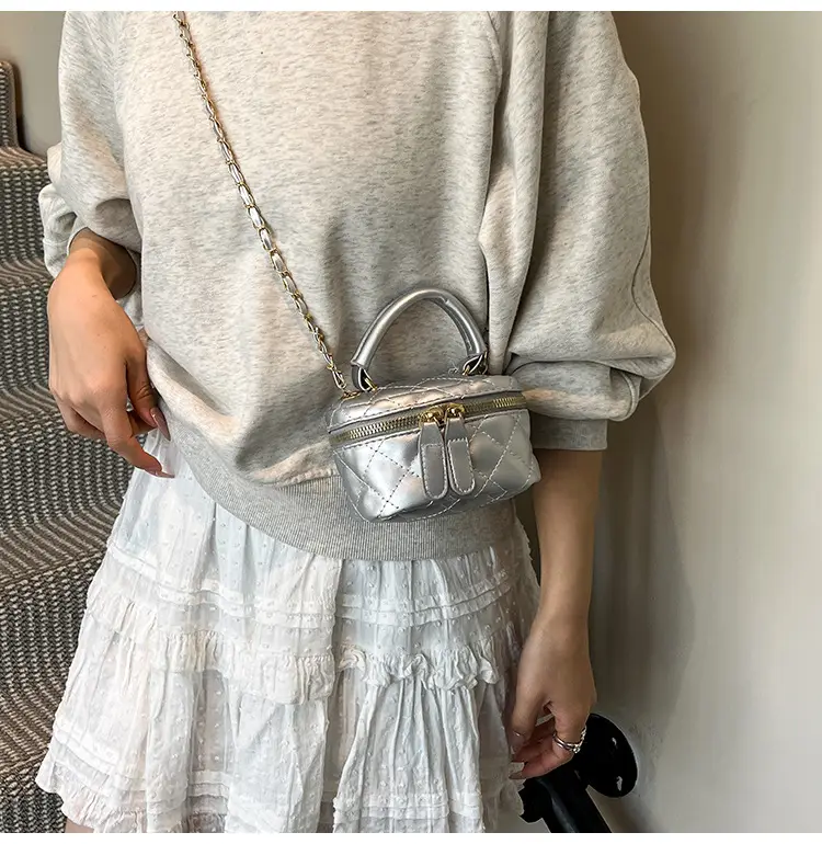 Orange Diamond Mini Chain Shoulder Bag for Women — feature 20