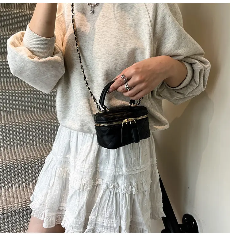 Orange Diamond Mini Chain Shoulder Bag for Women — feature 22