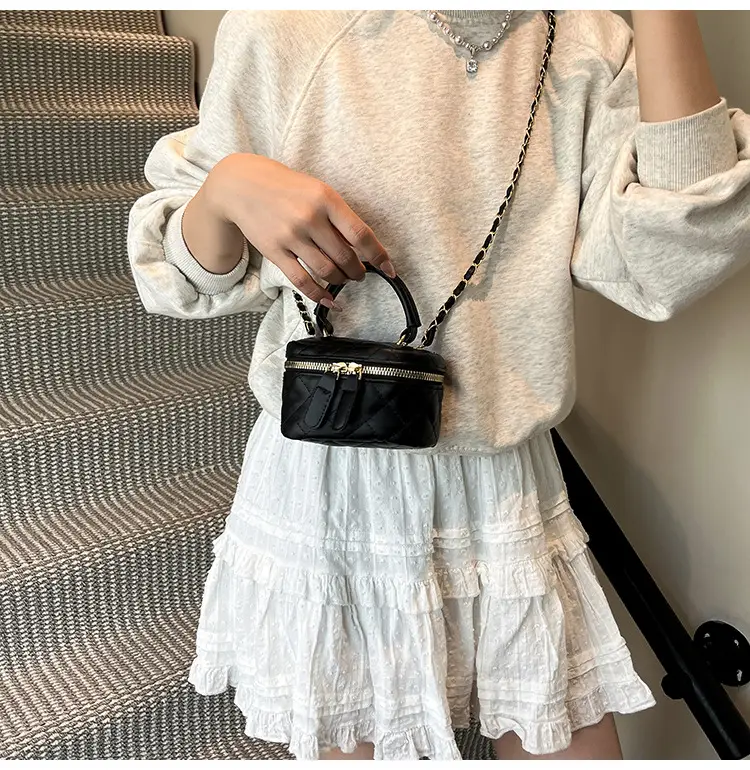 Orange Diamond Mini Chain Shoulder Bag for Women — feature 23