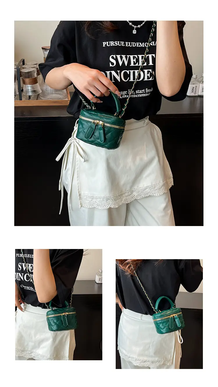 Orange Diamond Mini Chain Shoulder Bag for Women — feature 25