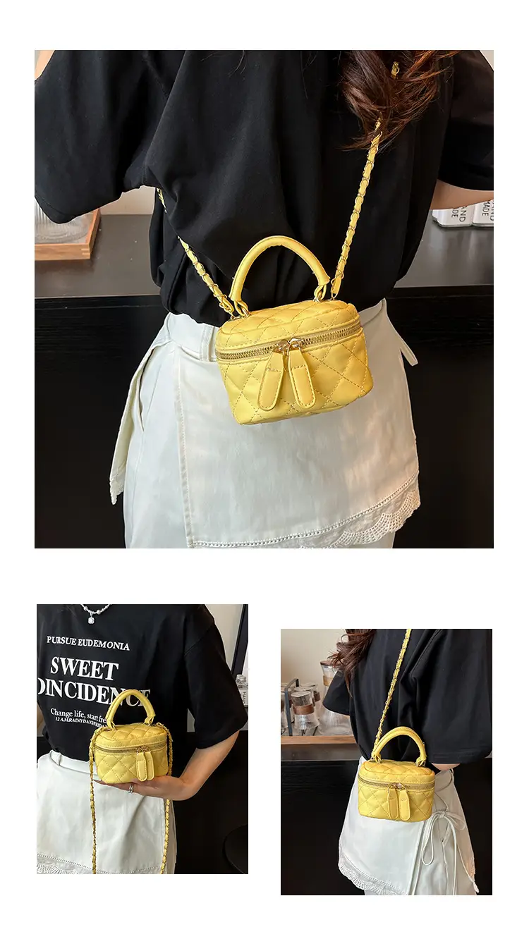Orange Diamond Mini Chain Shoulder Bag for Women — feature 26