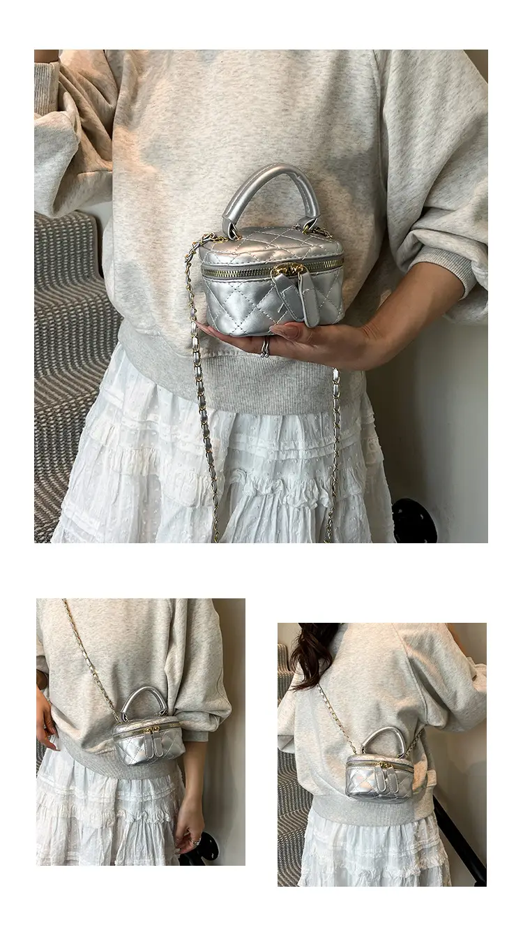 Orange Diamond Mini Chain Shoulder Bag for Women — feature 28
