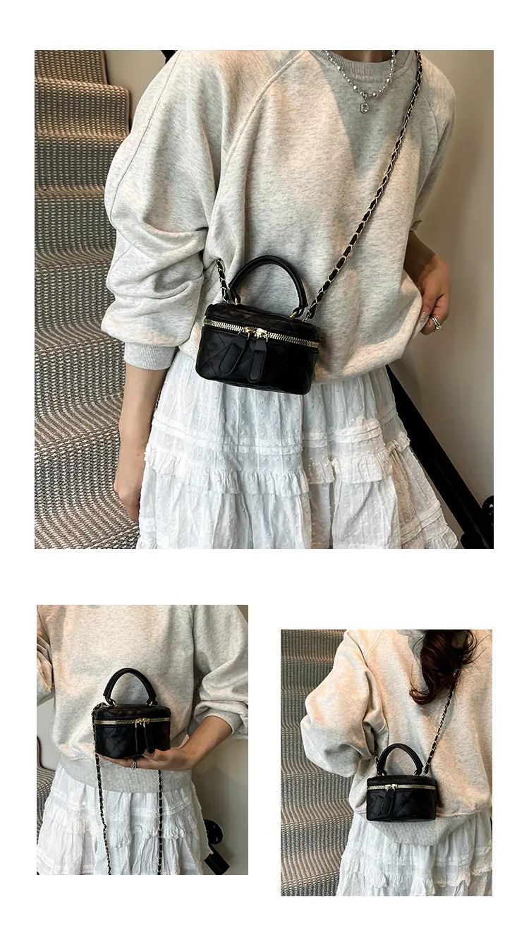 Orange Diamond Mini Chain Shoulder Bag for Women — feature 29