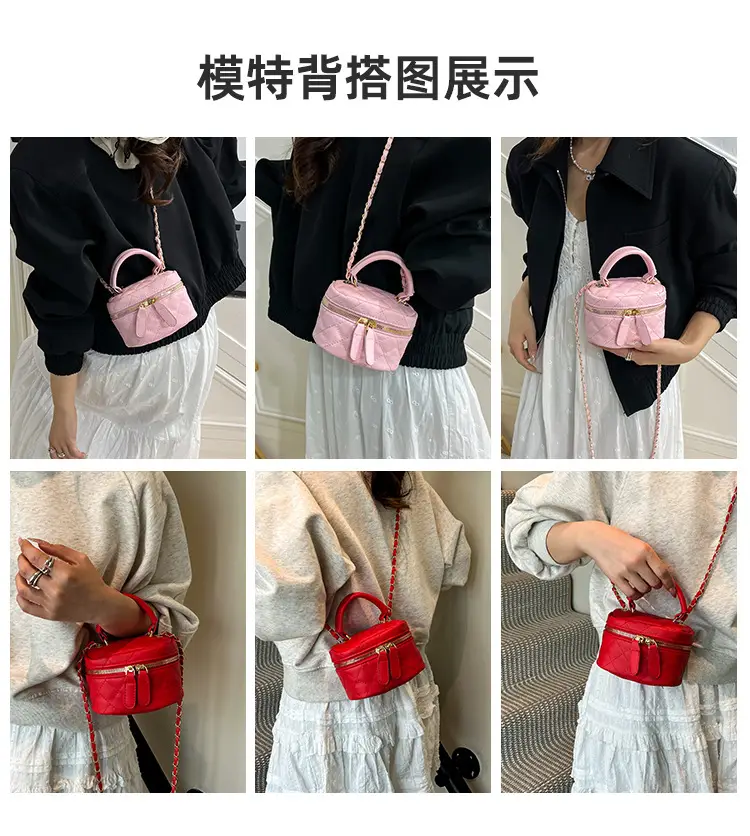 Orange Diamond Mini Chain Shoulder Bag for Women — feature 3