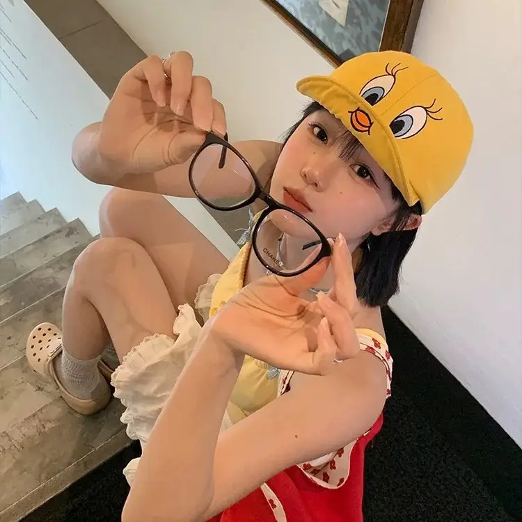 Girls Yellow Duck Cap with Embroidered Design - Image 4