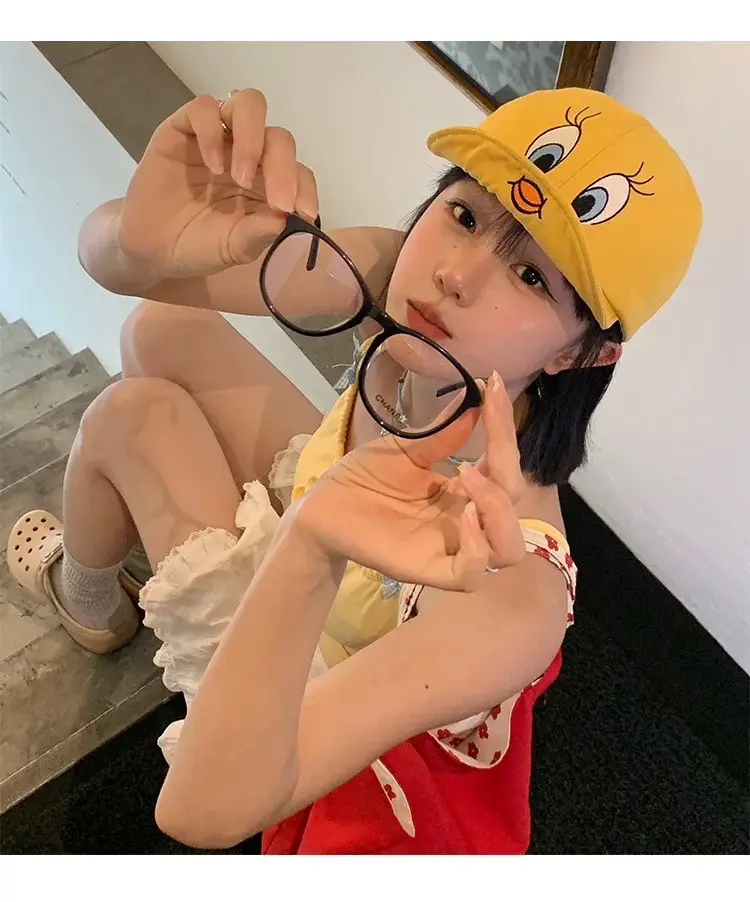Girls Yellow Duck Cap with Embroidered Design — feature 7