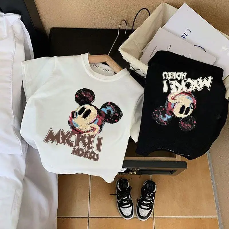 Boys Cotton Mickey T-Shirt White Summer Korean Design — feature 6