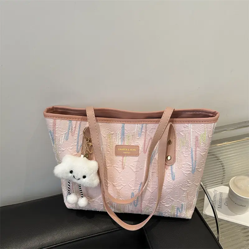 2025 Cute Bear Pendant Tote Bags Women's Shoulder Bags - Image 12
