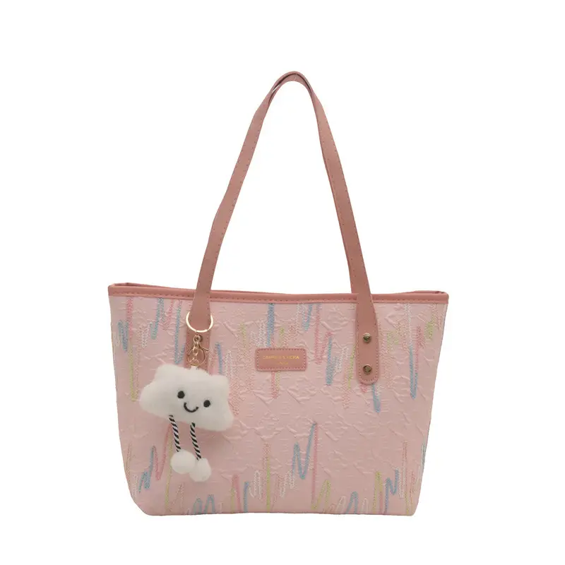 2025 Cute Bear Pendant Tote Bags Women's Shoulder Bags - Image 3