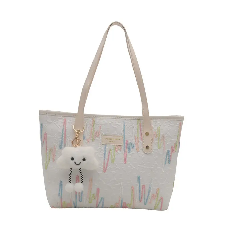 2025 Cute Bear Pendant Tote Bags Women's Shoulder Bags - Image 5
