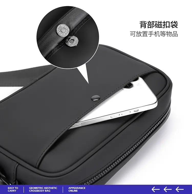 2025 Men Rhombus Crossbody Bag Black Purple — feature 12