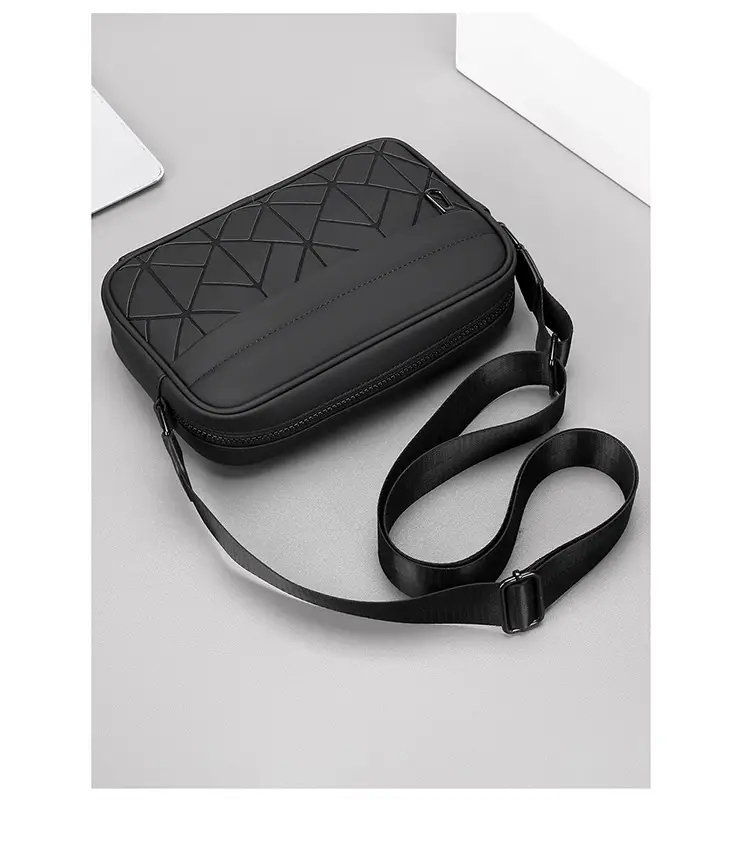 2025 Men Rhombus Crossbody Bag Black Purple — feature 21
