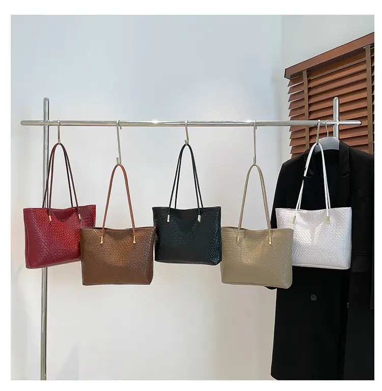 2025 Women's White Textured Shoulder Bag Large Capacity — feature 25
