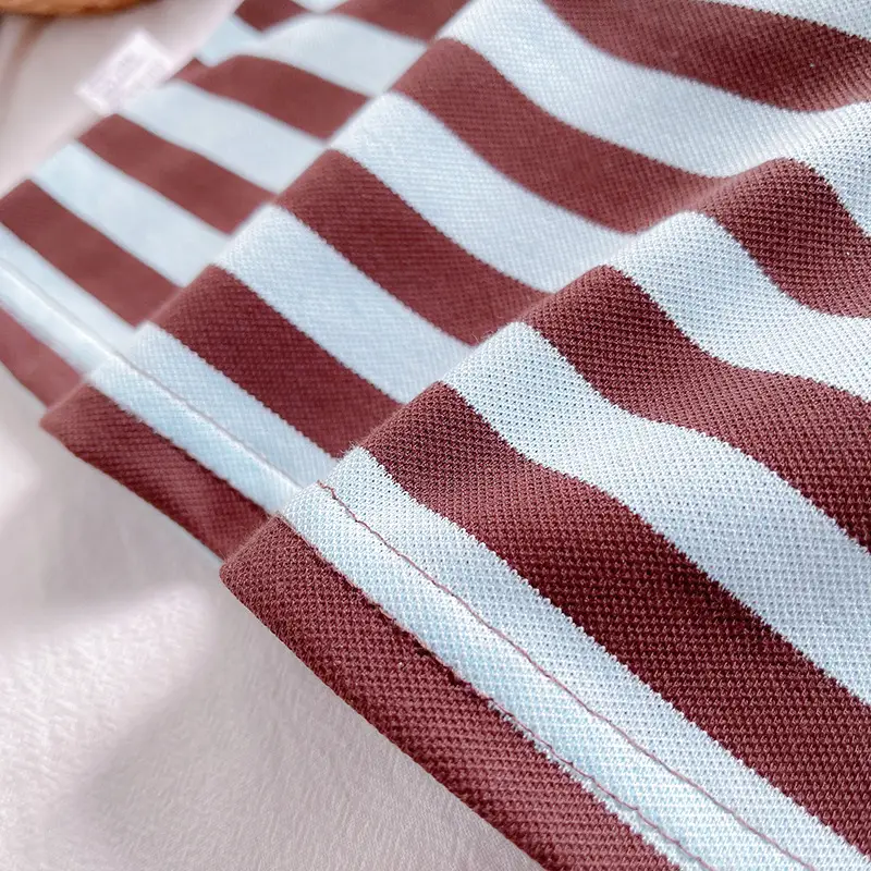 Children's Striped Polo Suit Brown Cotton Kids 2025 — feature 13