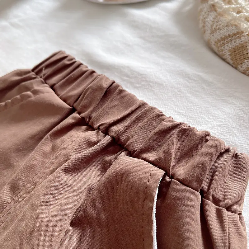 Children's Striped Polo Suit Brown Cotton Kids 2025 — feature 14