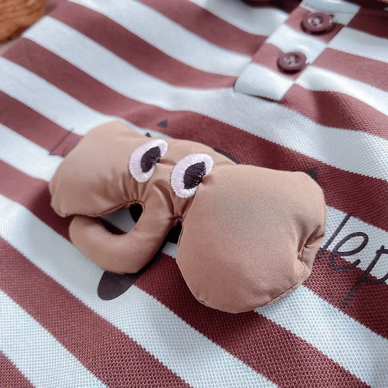 Children's Striped Polo Suit Brown Cotton Kids 2025 — feature 6