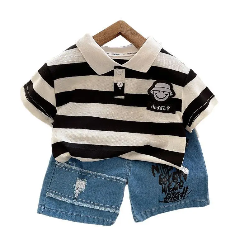 Boys Blue Denim Shorts with "New Look" Print 2025 Summer - Image 6