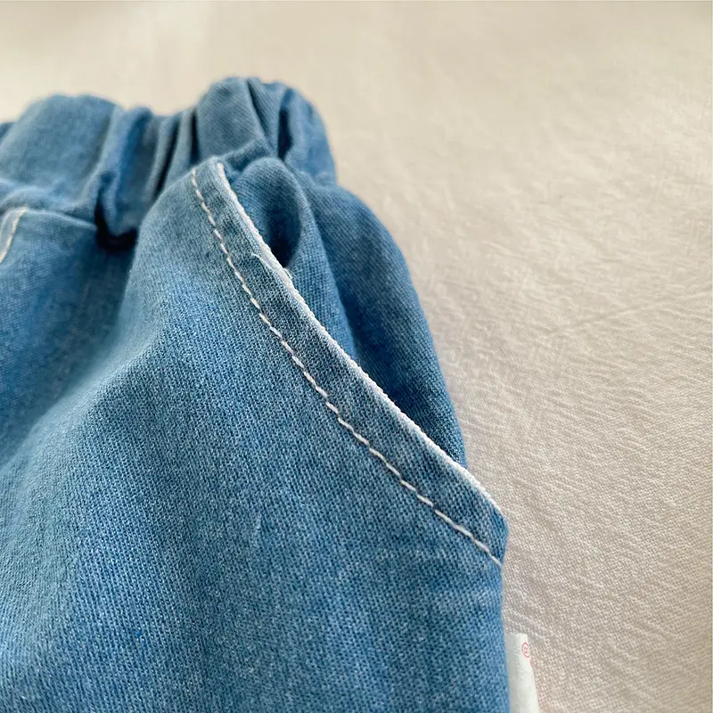 Boys Blue Denim Shorts with "New Look" Print 2025 Summer — feature 15