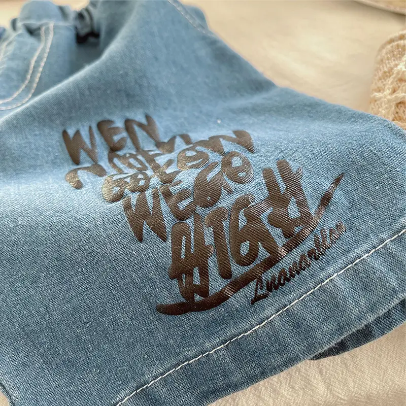 Boys Blue Denim Shorts with "New Look" Print 2025 Summer — feature 18