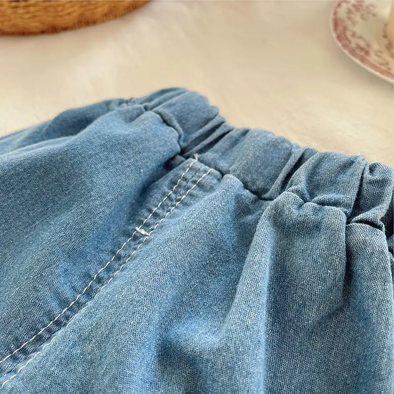 Boys Blue Denim Shorts with "New Look" Print 2025 Summer — feature 20