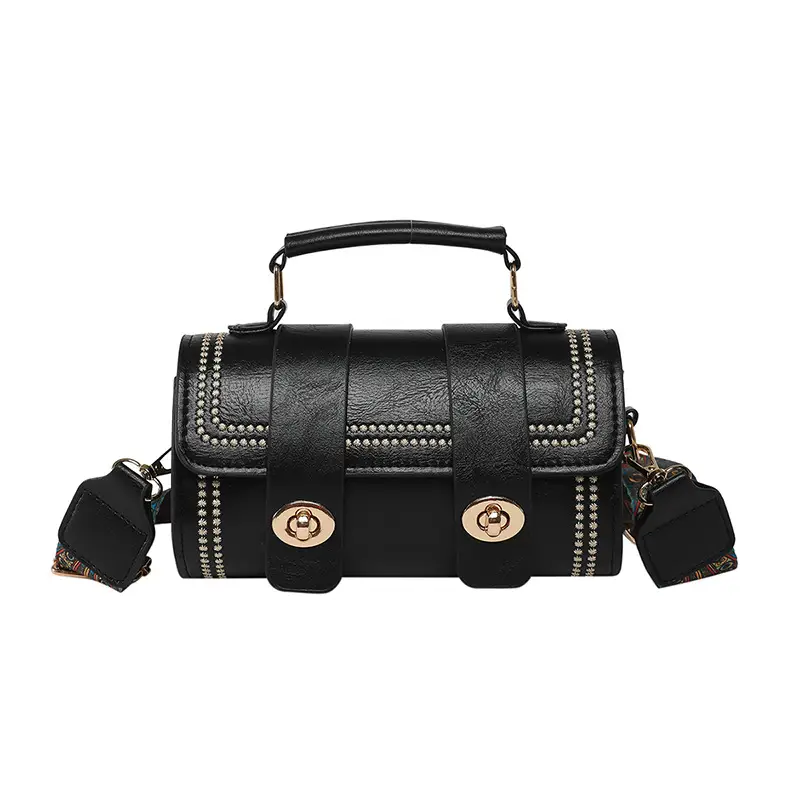 Green Leather Crossbody Bag with Wide Strap - Image 10
