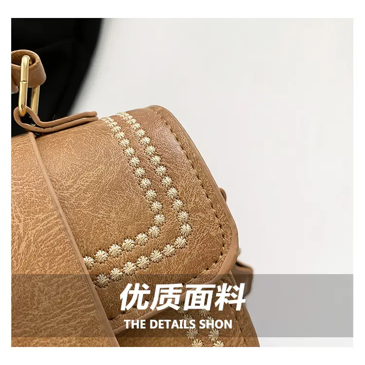 Green Leather Crossbody Bag with Wide Strap — feature 6