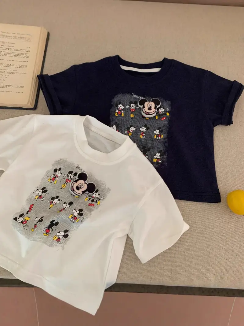 Kids Cartoon T-Shirt Navy Blue 2025 Summer - Image 5