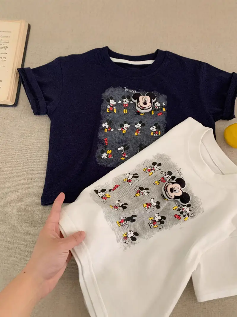 Kids Cartoon T-Shirt Navy Blue 2025 Summer - Image 6