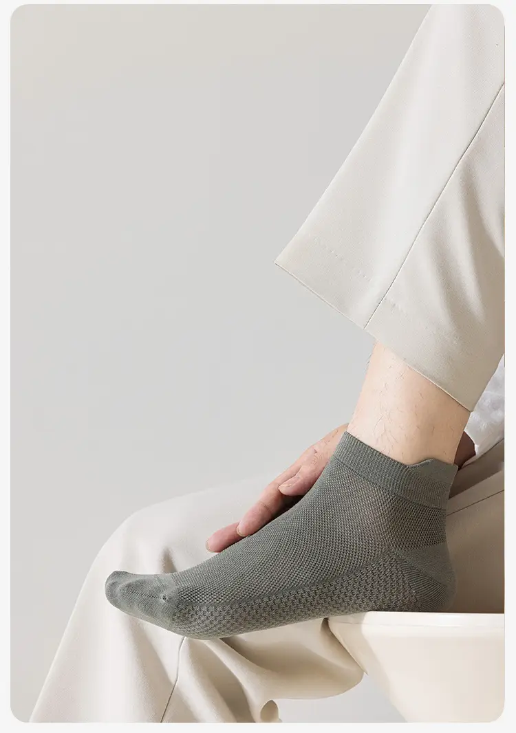 Socks men's summer thin cotton yarn deodorant sweat-absorbent tube socks white sports mesh breathable men's socks — feature 18
